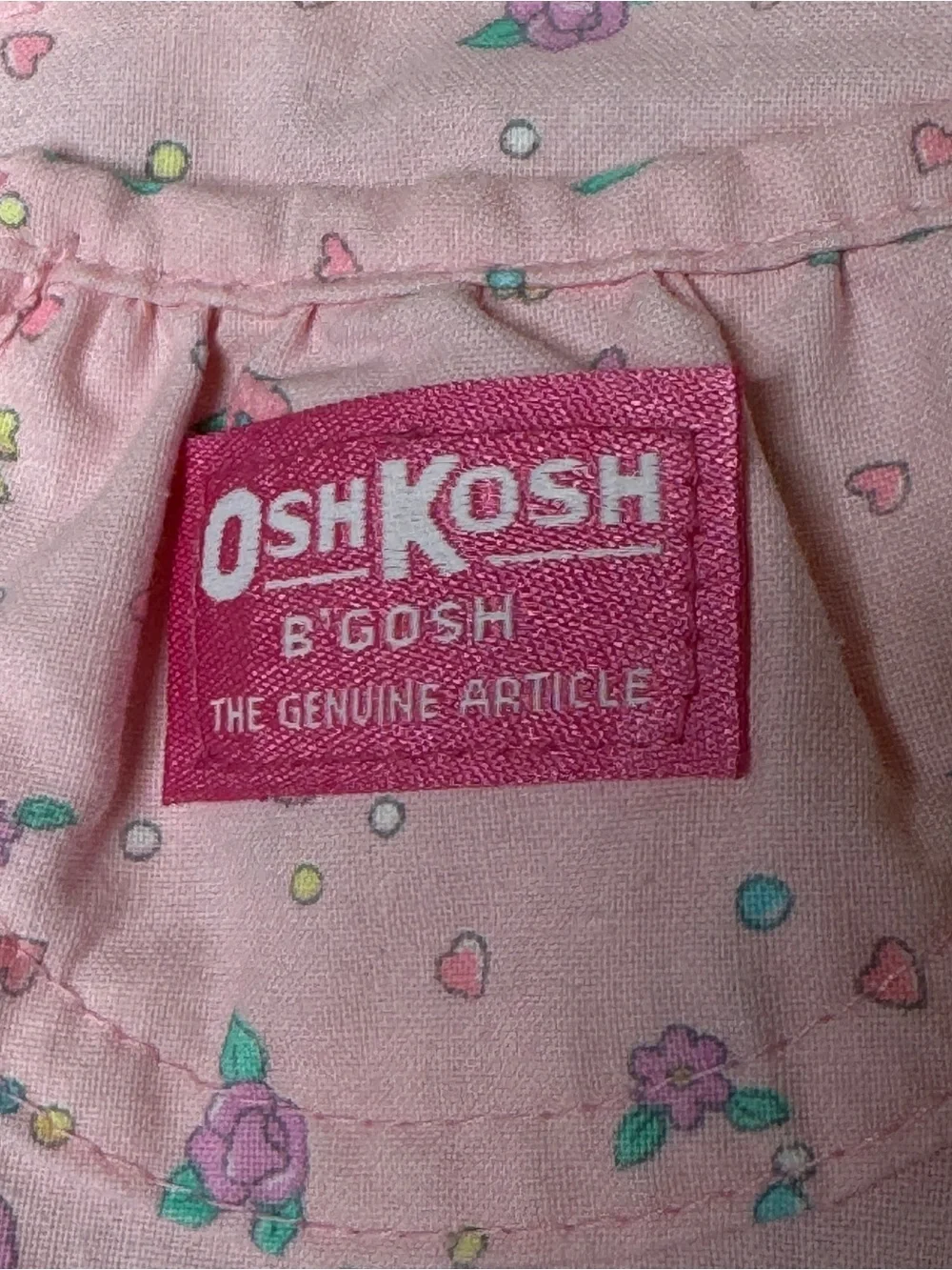 Vintage Oshkosh B'Gosh Pink Floral Overall Dress Rare Size 4T